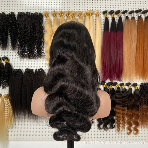 Wholesale human hair lace front body wave wigs vendors raw brazilian cuticle aligned virgin hair bundles human hair extension